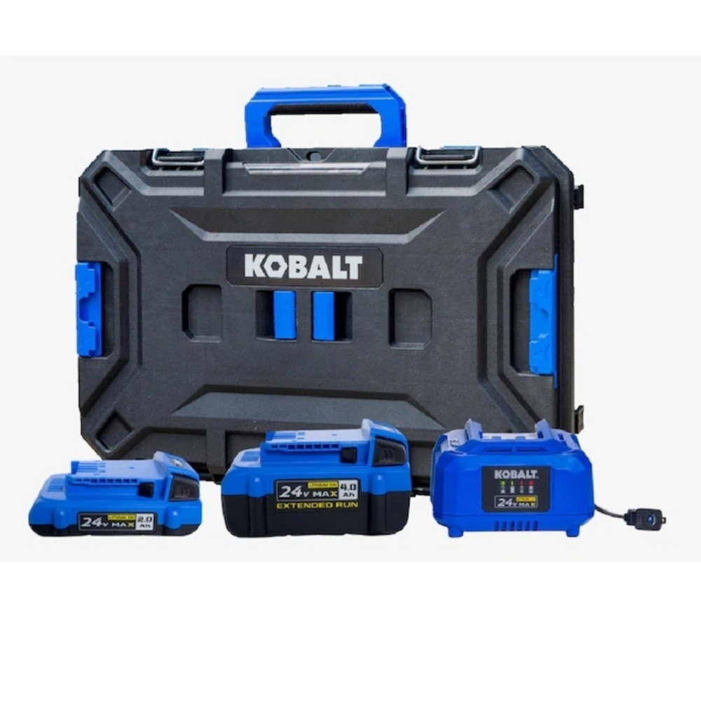 Kobalt 24-V  Battery Starter Kit  CASESTACK Toolbox/ 2 Ah & 4AH Battery Charger